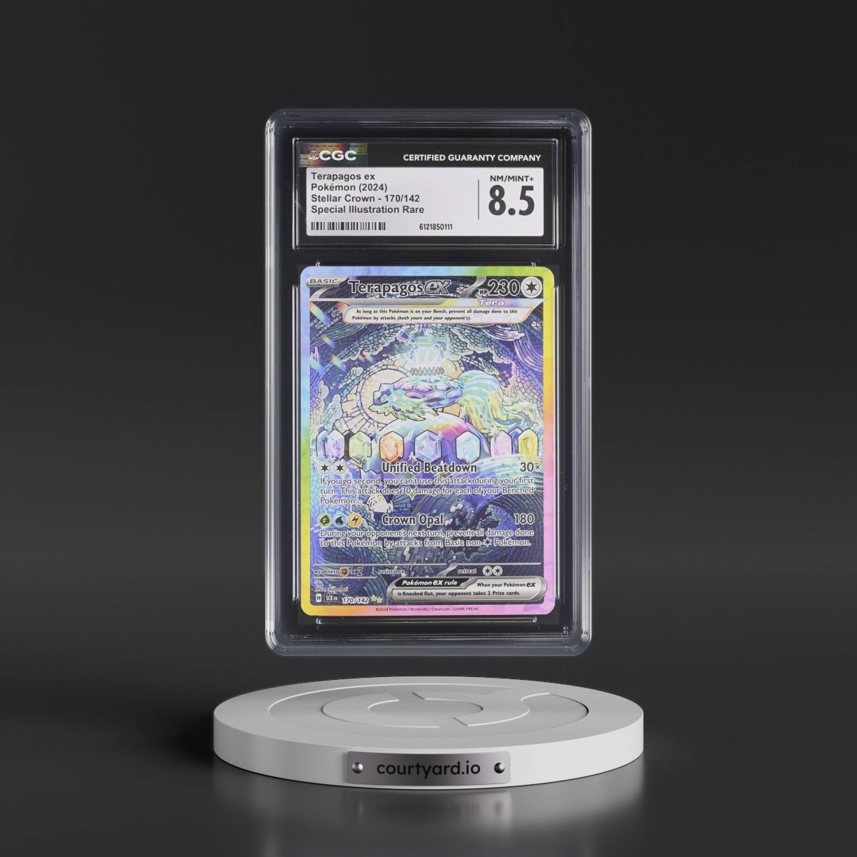 2024 Stellar Crown - SCR EN #170/142 Terapagos ex - Special Illustration Rare (Holo) (CGC 8.5 NM-MT+)