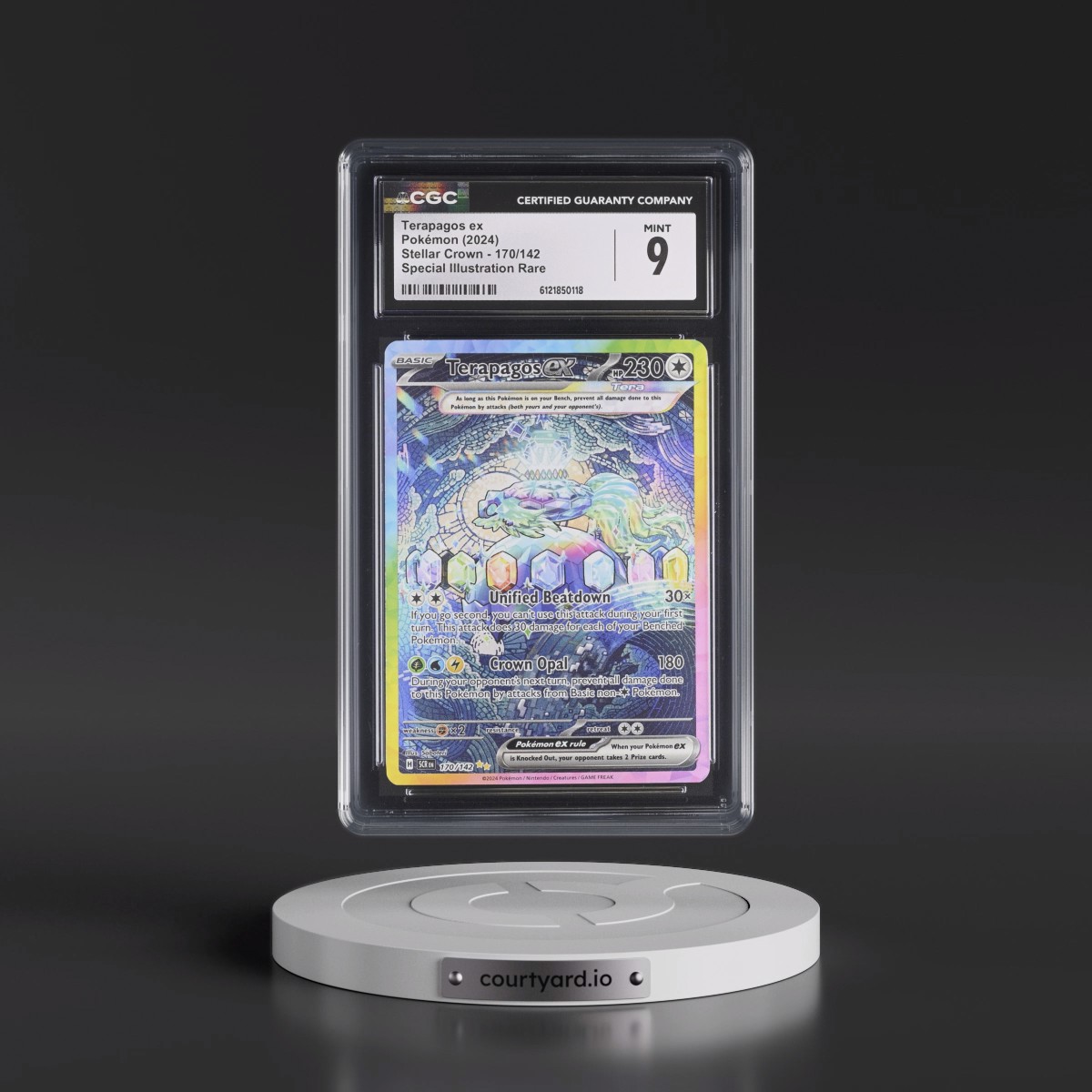 2024 Stellar Crown - SCR EN #170/142 Terapagos ex - Special Illustration Rare (Holo) (CGC 9 MINT)