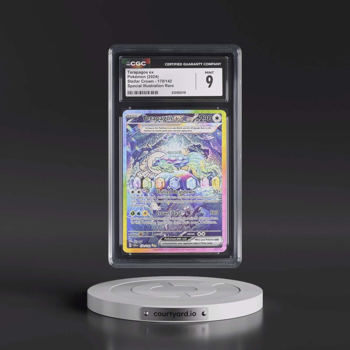 2024 Stellar Crown - SCR EN #170/142 Terapagos ex - Special Illustration Rare (Holo) (CGC 9 MINT)