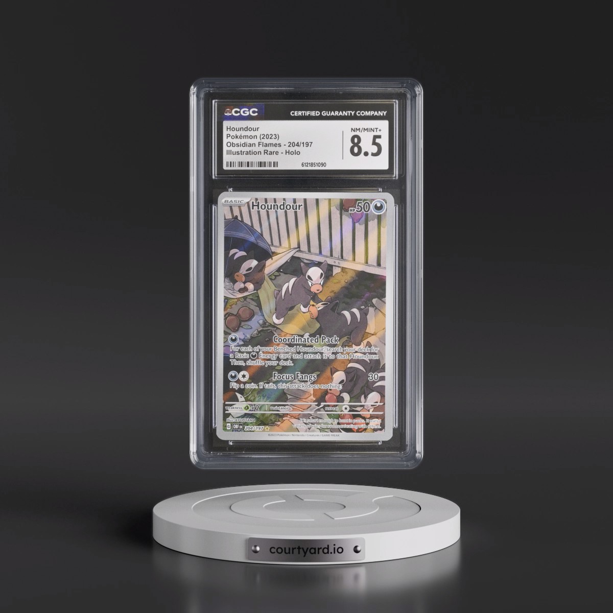 2023 Obsidian Flames - OBF EN Houndour - Illustration Rare Holo #204/197 CGC 8.5