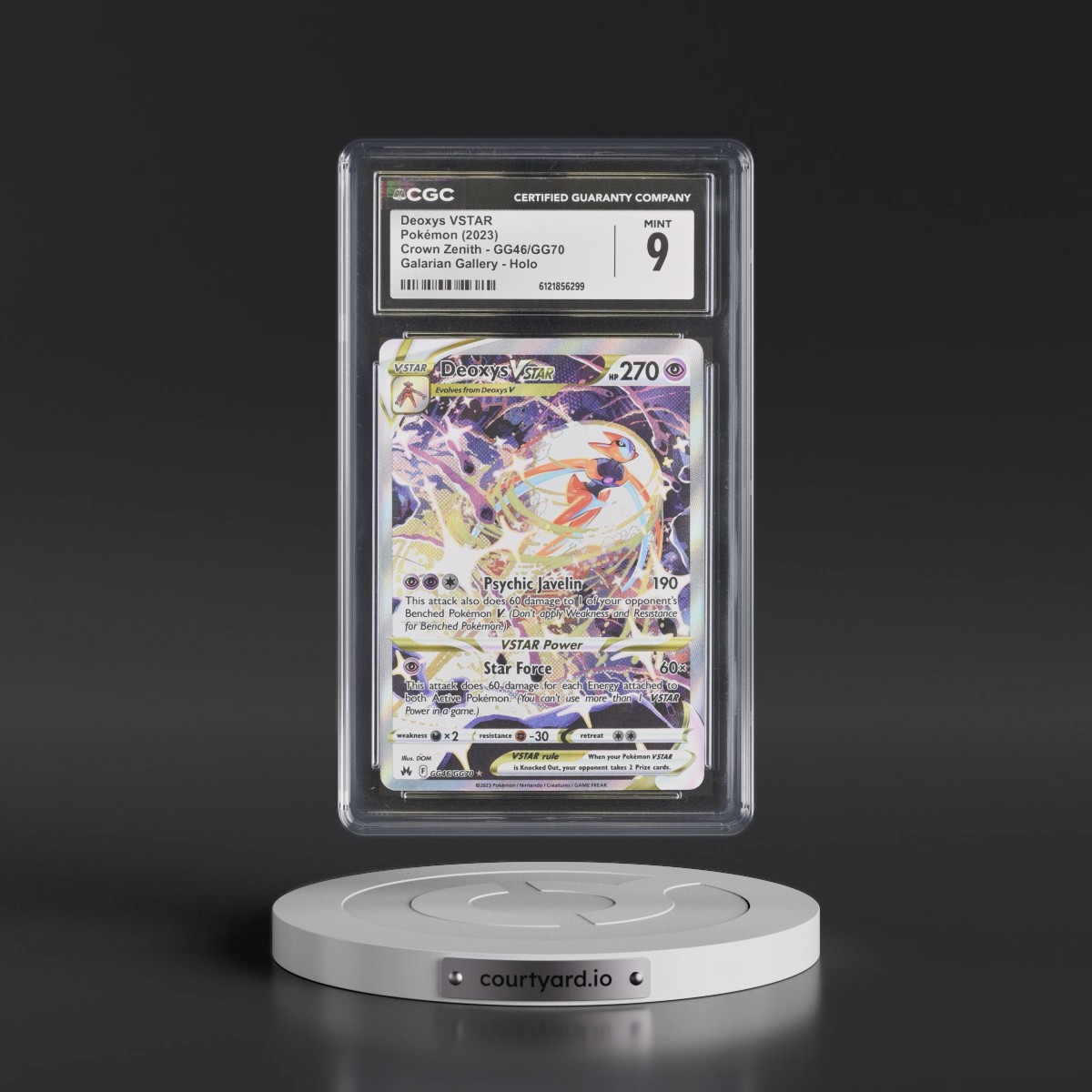 2023 Crown Zenith #GG46/GG70 Deoxys VSTAR - Galarian Gallery Holo (CGC 9 MINT)