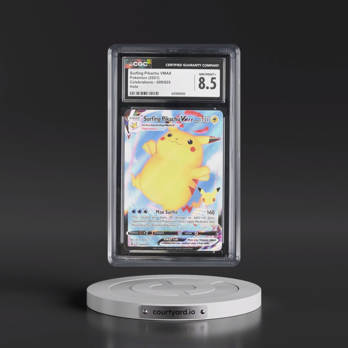 2021 Celebrations #009/025 Surfing Pikachu VMAX - Holo (CGC 8.5 NM-MT+)