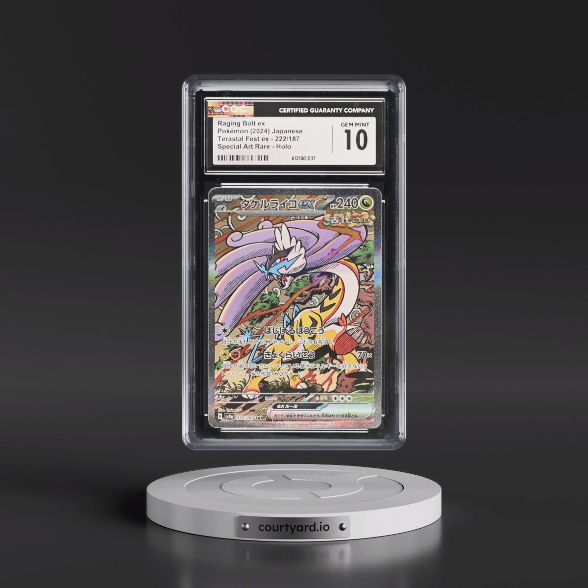 2024 High Class Pack: Terastal Fest ex - sv8a #222/187 Raging Bolt ex - Special Art Rare Holo (CGC 10 GEM MINT)