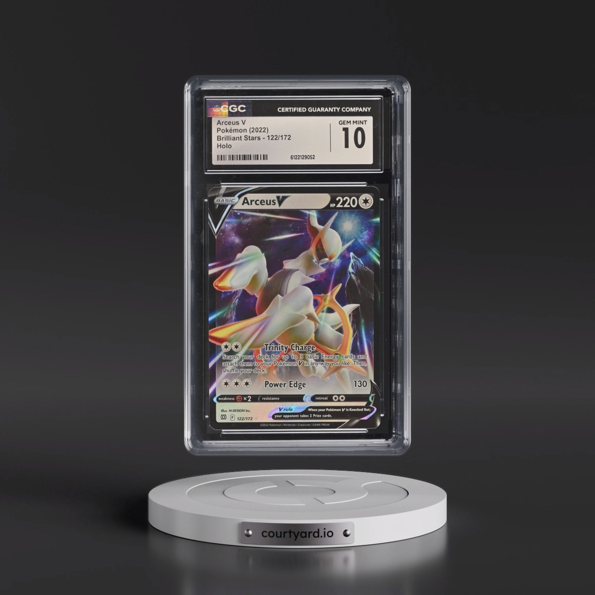2022 Brilliant Stars #122/172 Arceus V - Holo (CGC 10 GEM MINT)