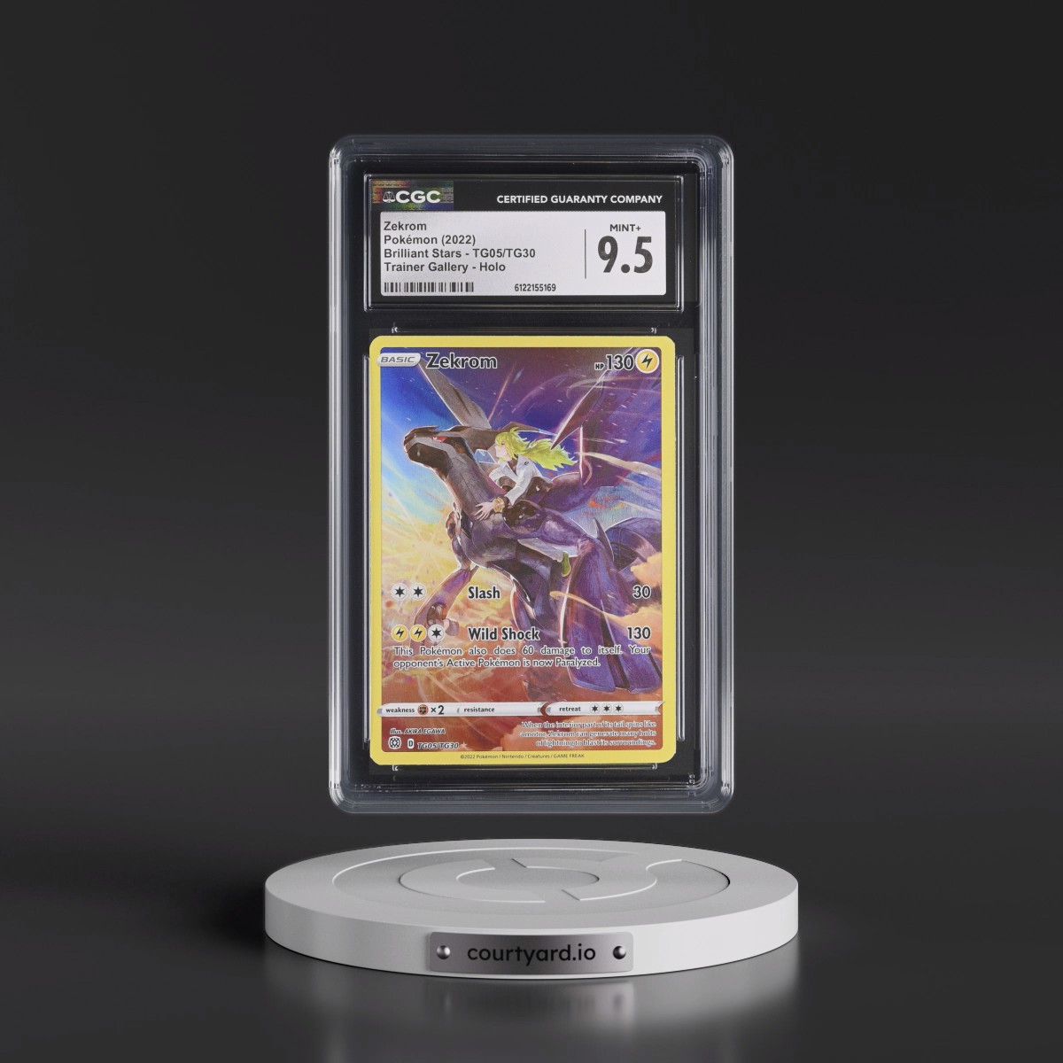2022 Brilliant Stars #TG05/TG30 Zekrom - Trainer Gallery Holo (CGC 9.5 MINT+)
