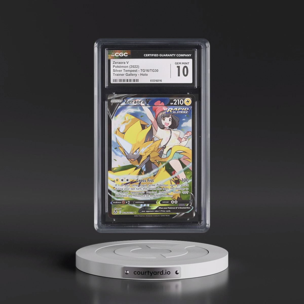 2022 Silver Tempest #TG16/TG30 Zeraora V - Trainer Gallery Holo (CGC 10 GEM MINT)