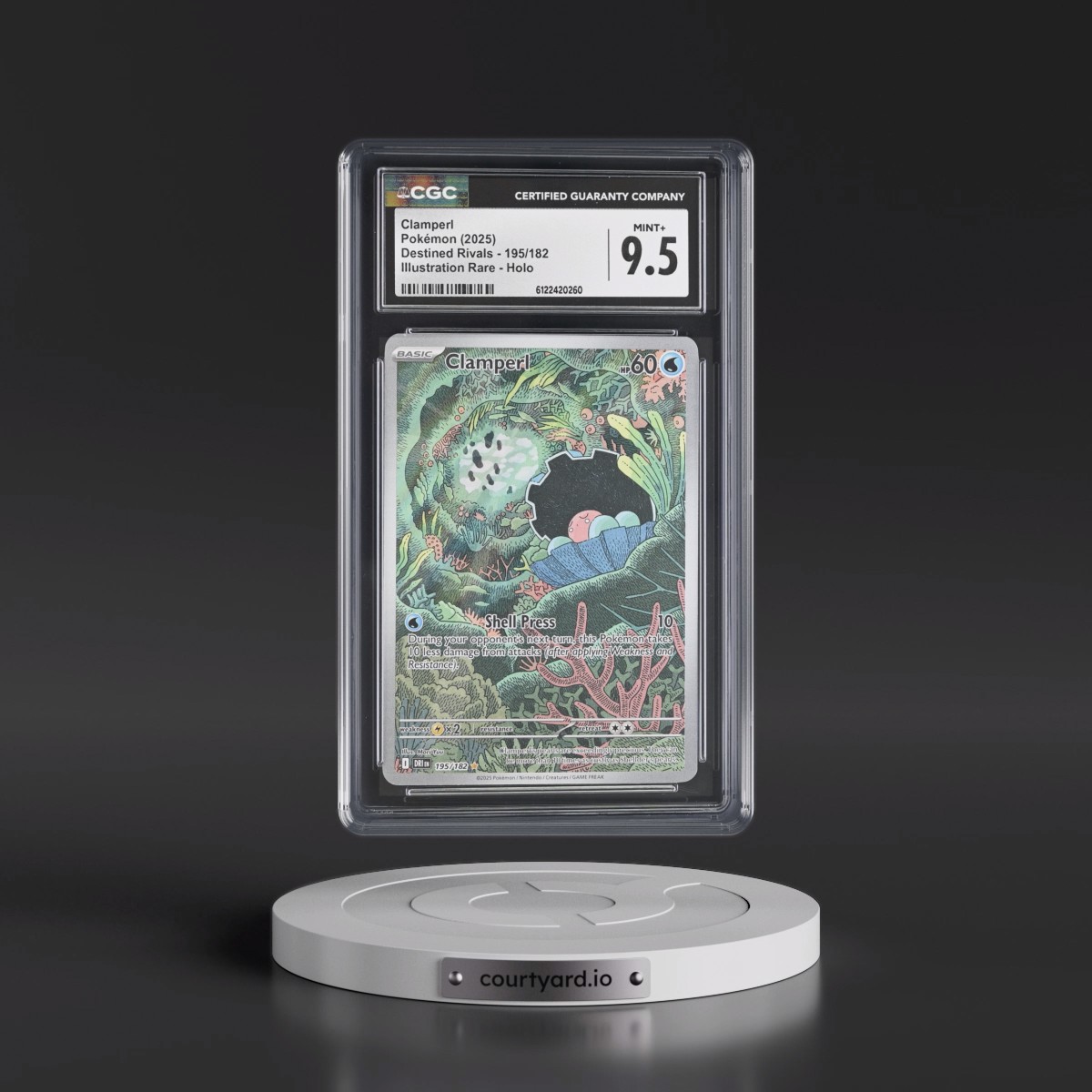 2025 Destined Rivals - DRI EN Clamperl - Illustration Rare Holo #195/182 CGC 9.5
