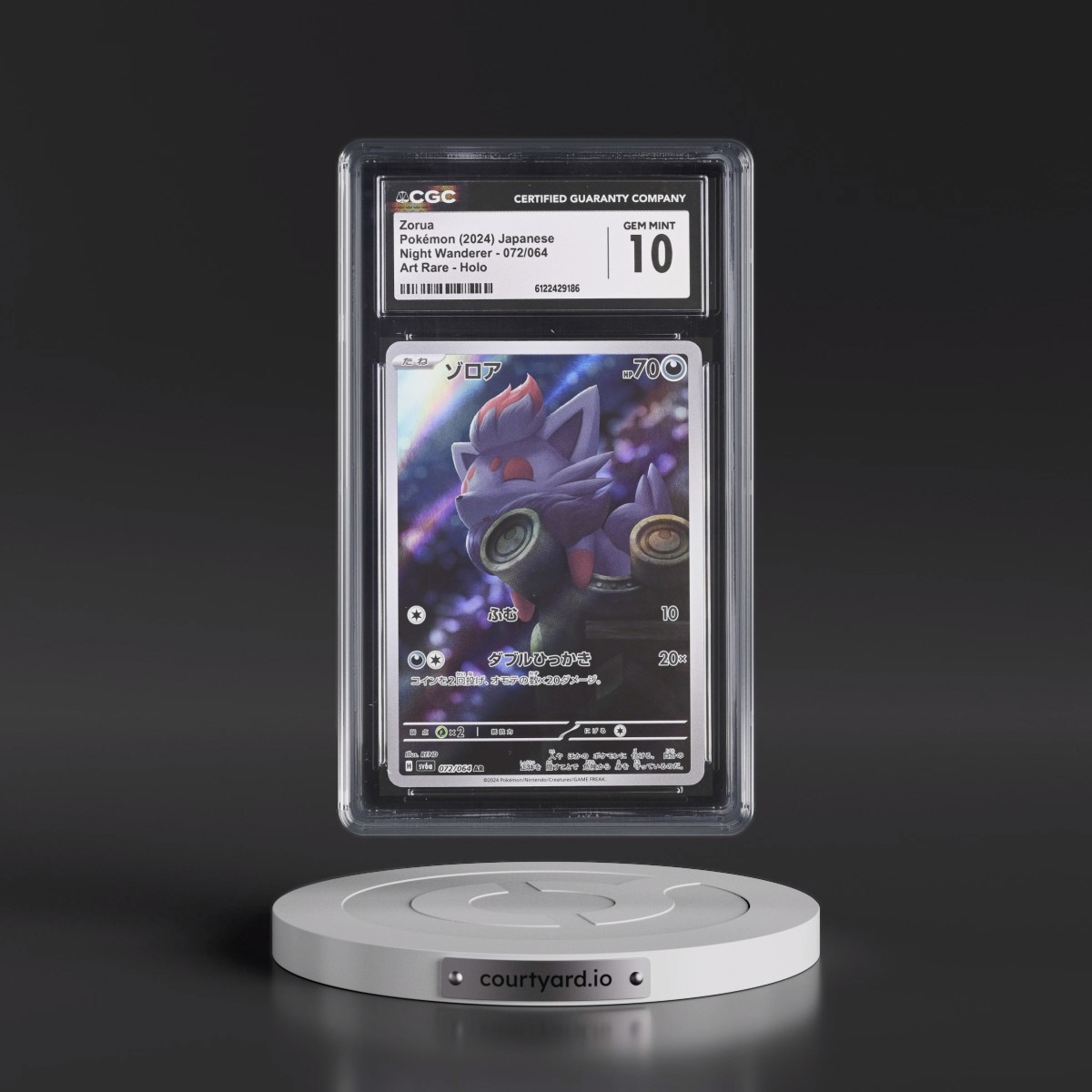 2024 Night Wanderer #072/064 Zorua - Art Rare Holo (CGC 10 GEM MINT)
