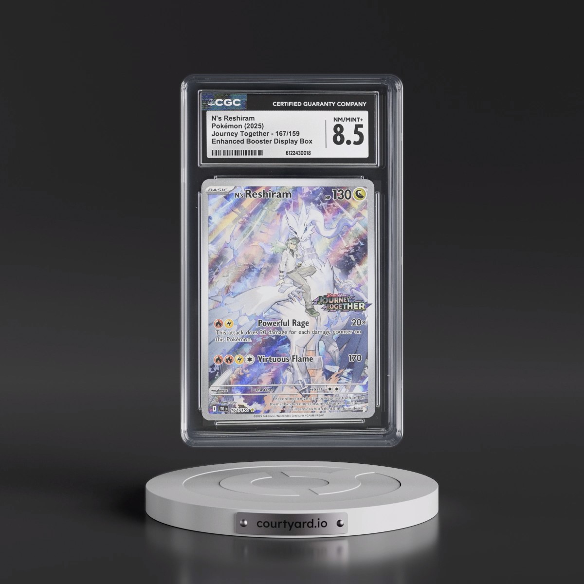 2024 Journey Together - JTG EN #167/159 N's Reshiram - Enhanced Booster Display Box (Journey Together Stamp) (Holo) (CGC 8.5 NM-MT+)