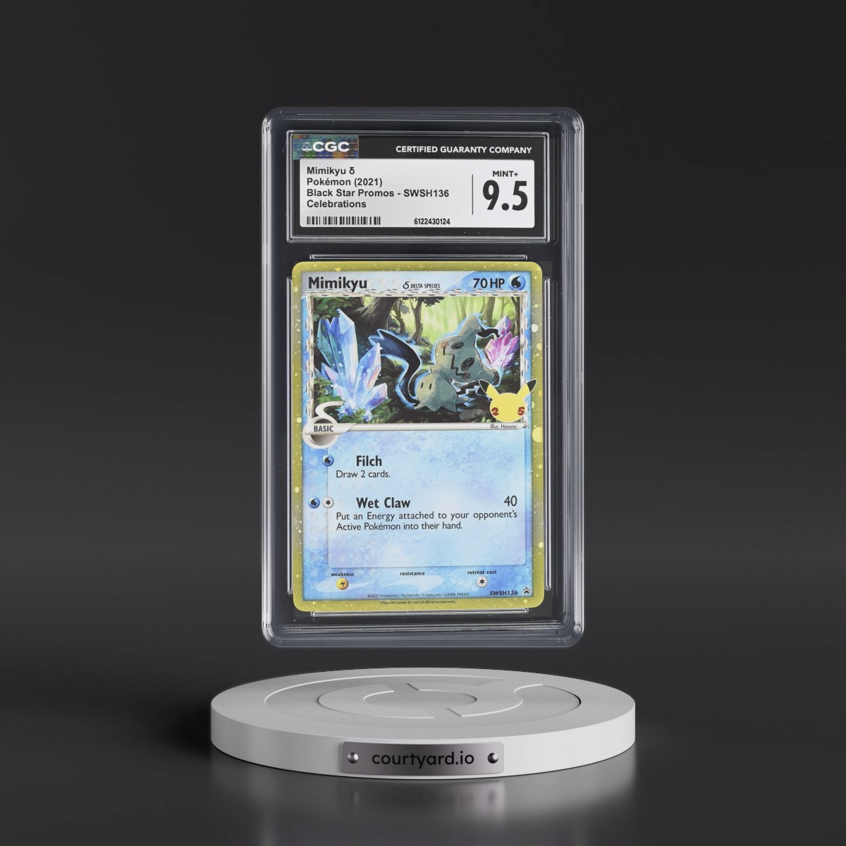 2017 Black Star Promos - Sword & Shield #SWSH136 Mimikyu ´ - Celebrations (Holo) (CGC 9.5 MINT+)