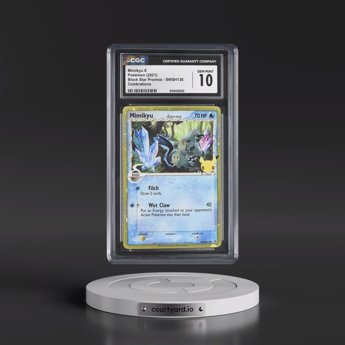 2017 Black Star Promos - Sword & Shield #SWSH136 Mimikyu ´ - Celebrations (Holo) (CGC 10 GEM MINT)