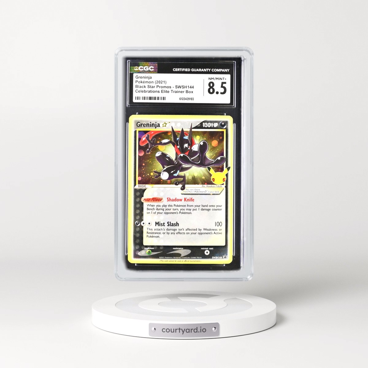 2017 Black Star Promos - Sword & Shield #SWSH144 Greninja â - Celebrations Elite Trainer Box (Cosmos Holo) (CGC 8.5 NM-MT+)