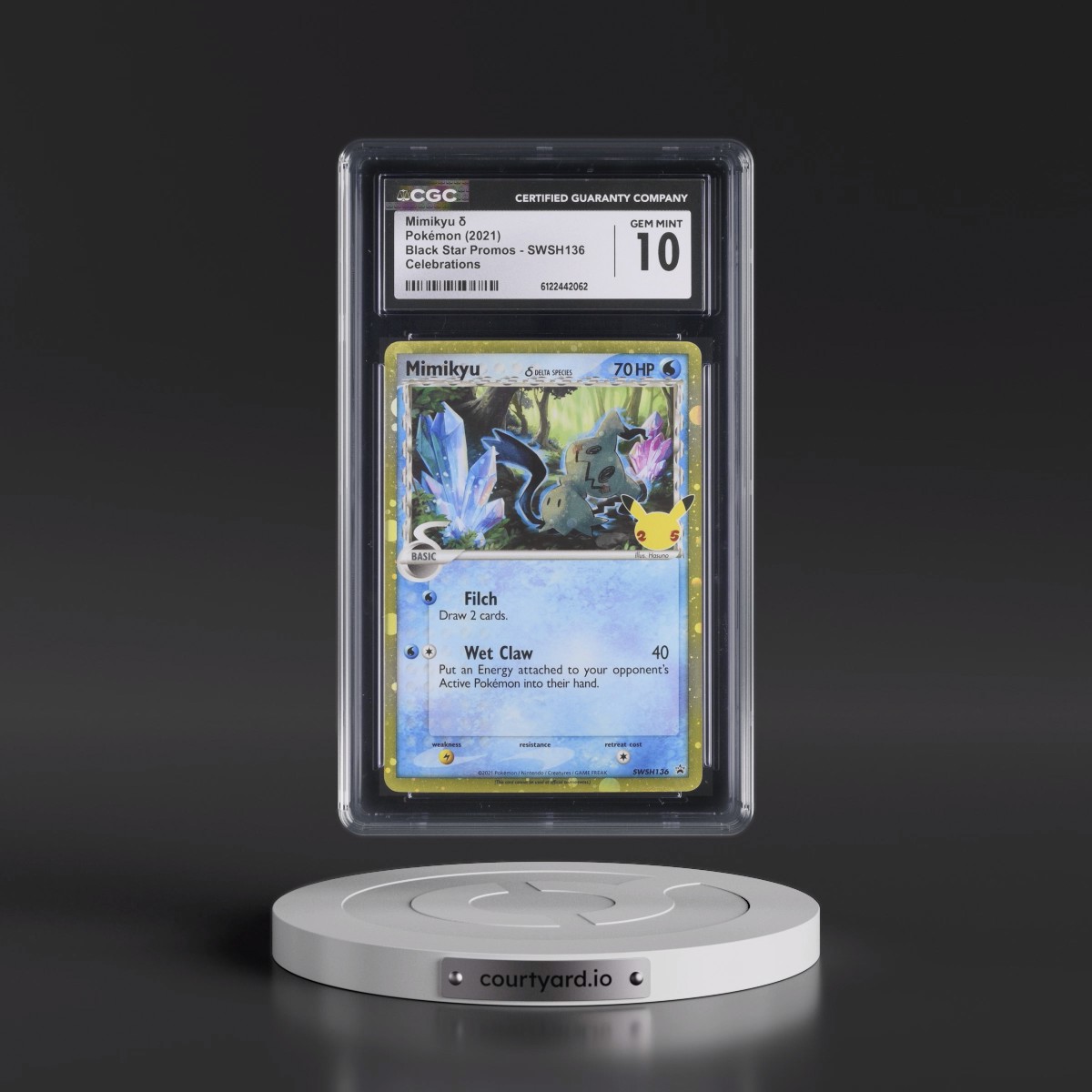 2017 Black Star Promos - Sword & Shield #SWSH136 Mimikyu ´ - Celebrations (Holo) (CGC 10 GEM MINT)