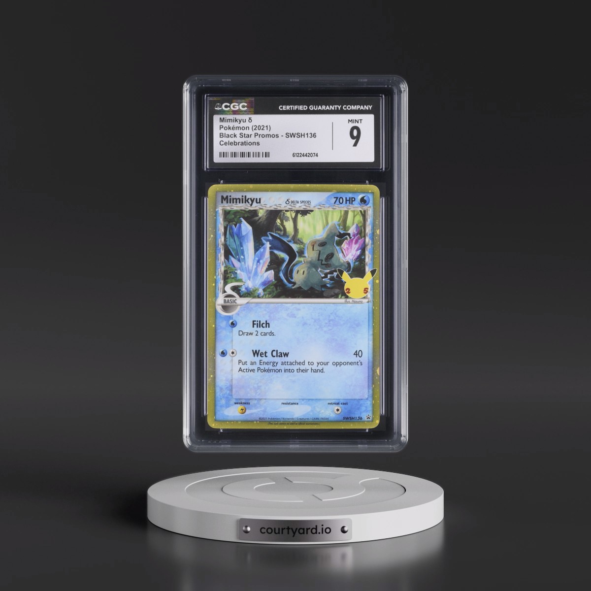2017 Black Star Promos - Sword & Shield #SWSH136 Mimikyu ´ - Celebrations (Holo) (CGC 9 MINT)