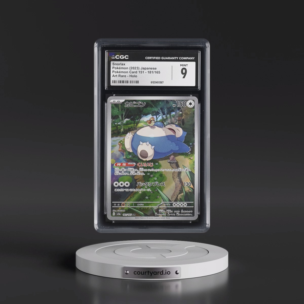 2023 Pokémon Card 151 #181/165 Snorlax - Art Rare Holo (CGC 9 MINT)