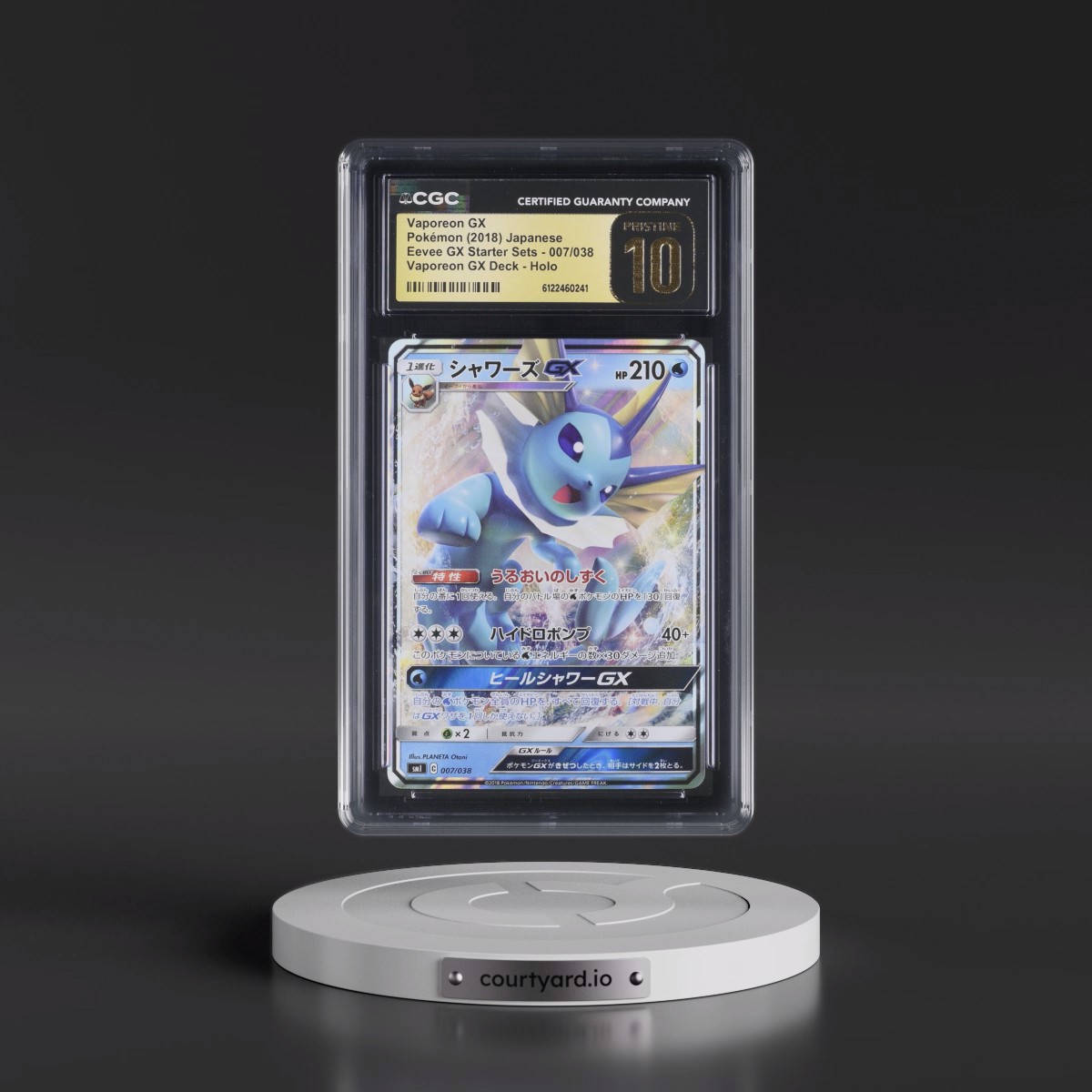 2018 Eevee GX Starter Sets #007/038 Vaporeon GX - Vaporeon GX Deck Holo (CGC 10 PRISTINE)