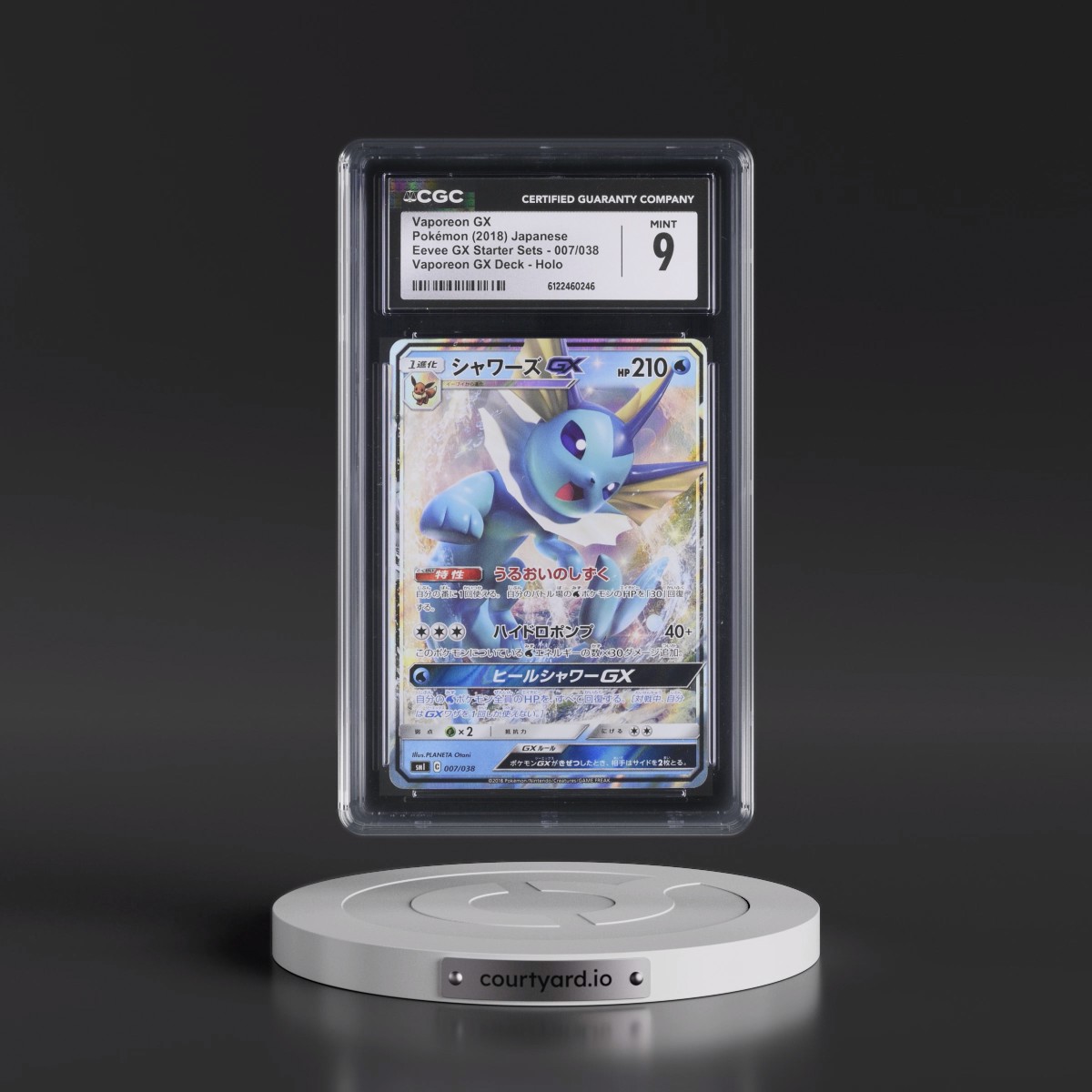 2018 Eevee GX Starter Sets #007/038 Vaporeon GX - Vaporeon GX Deck Holo (CGC 9 MINT)