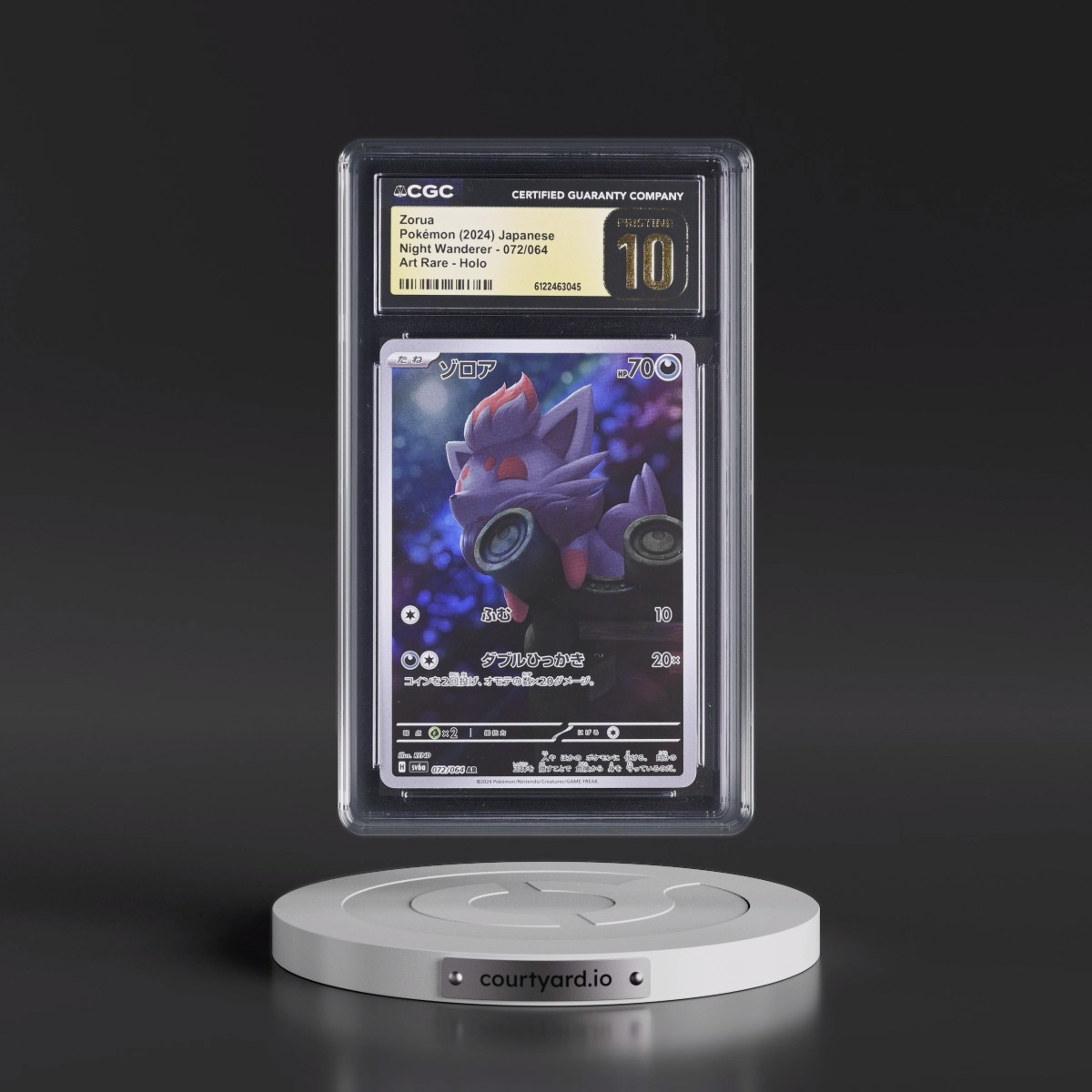 2024 Night Wanderer #072/064 Zorua - Art Rare Holo (CGC 10 PRISTINE)