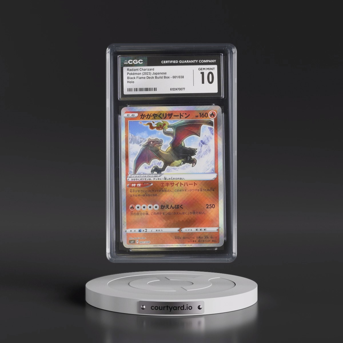 2023 Ruler of the Black Flame Deck Build Box #001/038 Radiant Charizard - Holo (CGC 10 GEM MINT)