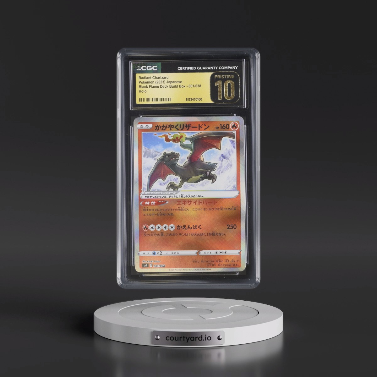 2023 Ruler of the Black Flame Deck Build Box #001/038 Radiant Charizard - Holo (CGC 10 PRISTINE)