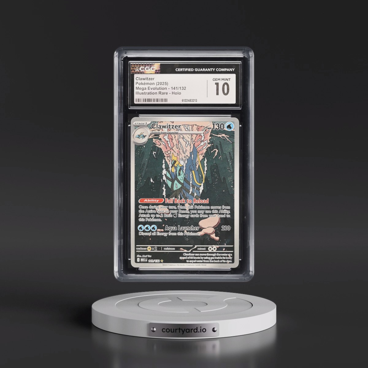 2025 Mega Evolution - MEG EN #141/132 Clawitzer - Illustration Rare Holo (CGC 10 GEM MINT)