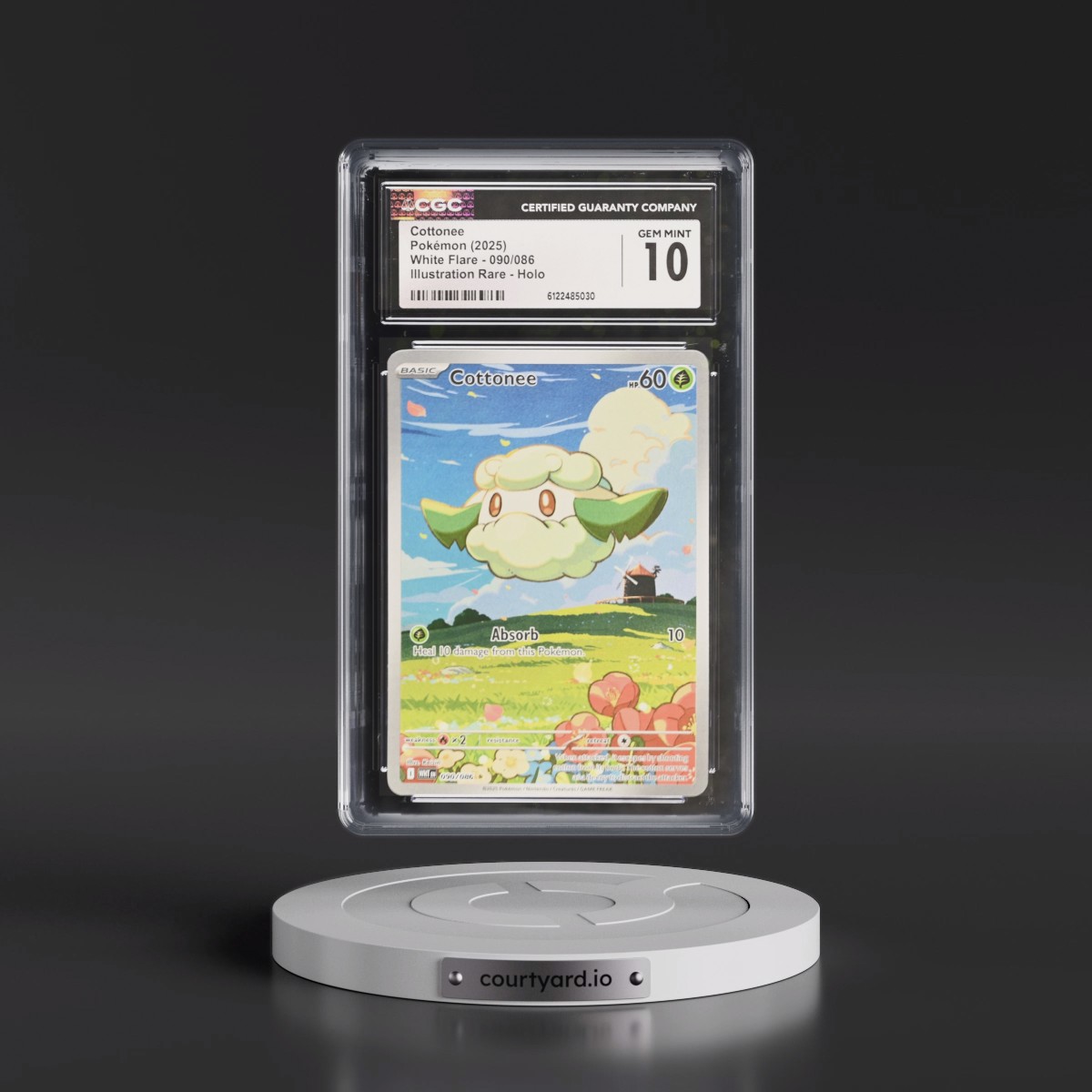 2025 White Flare - WHT EN #090/086 Cottonee - Illustration Rare Holo (CGC 10 GEM MINT)