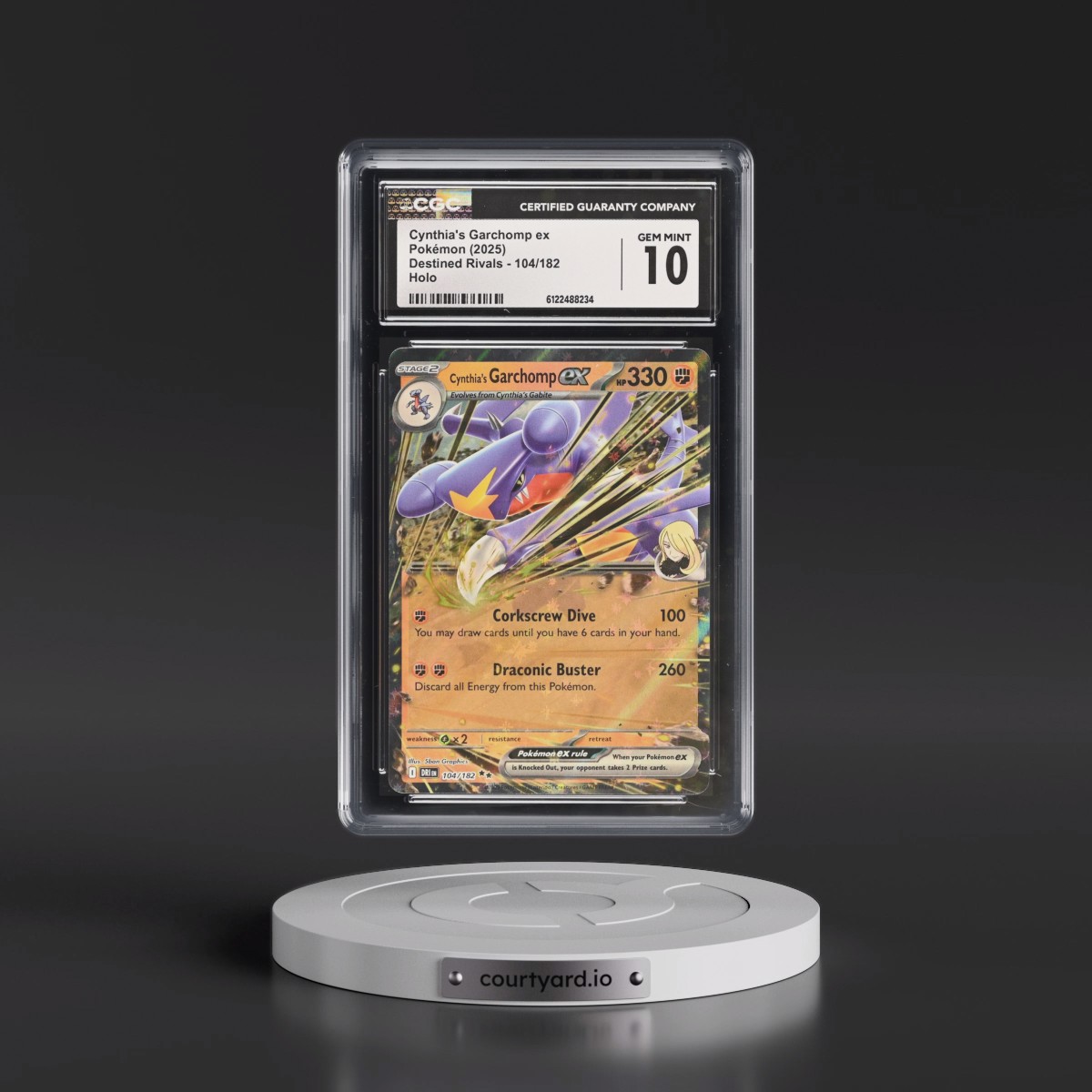 2025 Destined Rivals - DRI EN #104/182 Cynthia's Garchomp ex - Holo (CGC 10 GEM MINT)