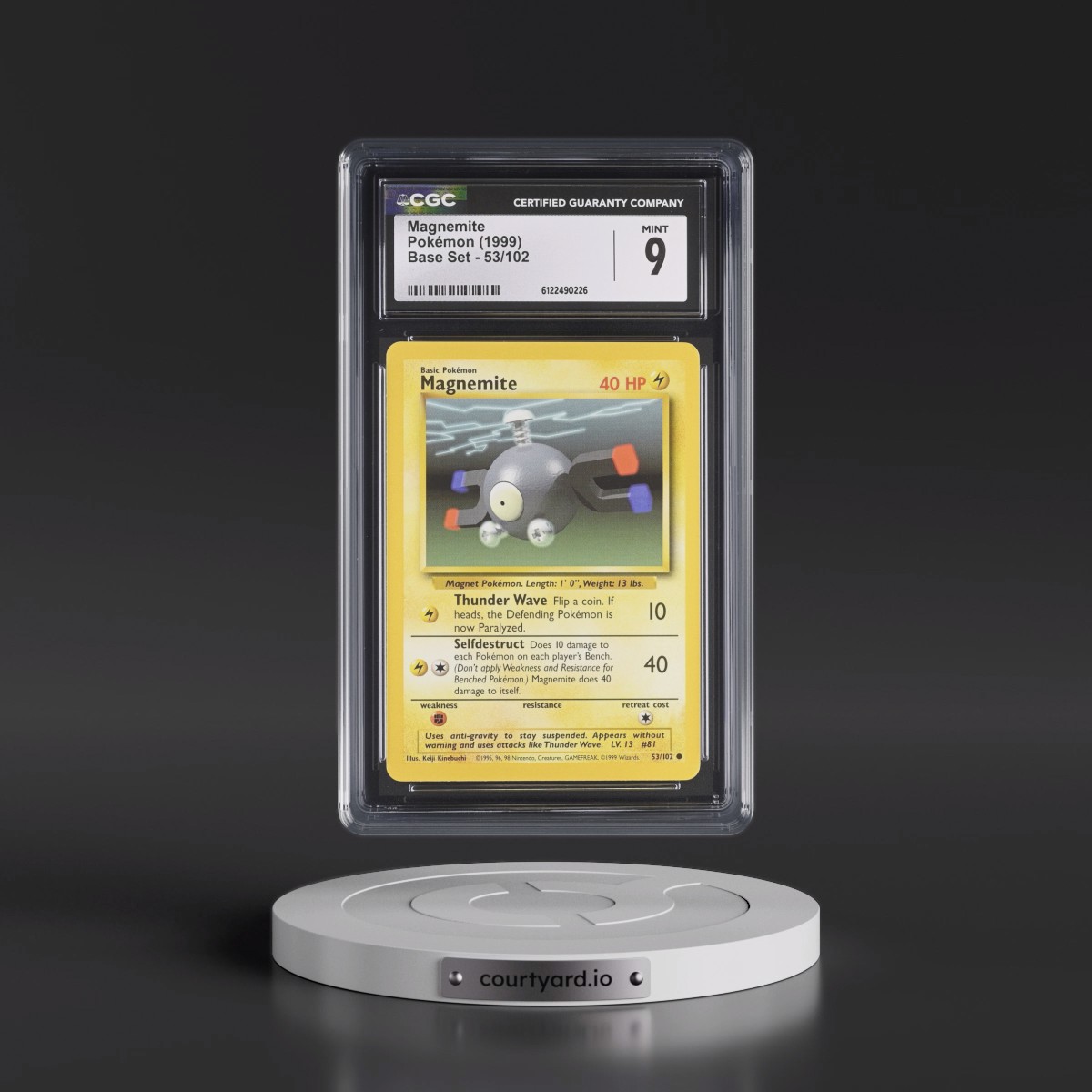 1999 Base Set #53/102 Magnemite (CGC 9 MINT)