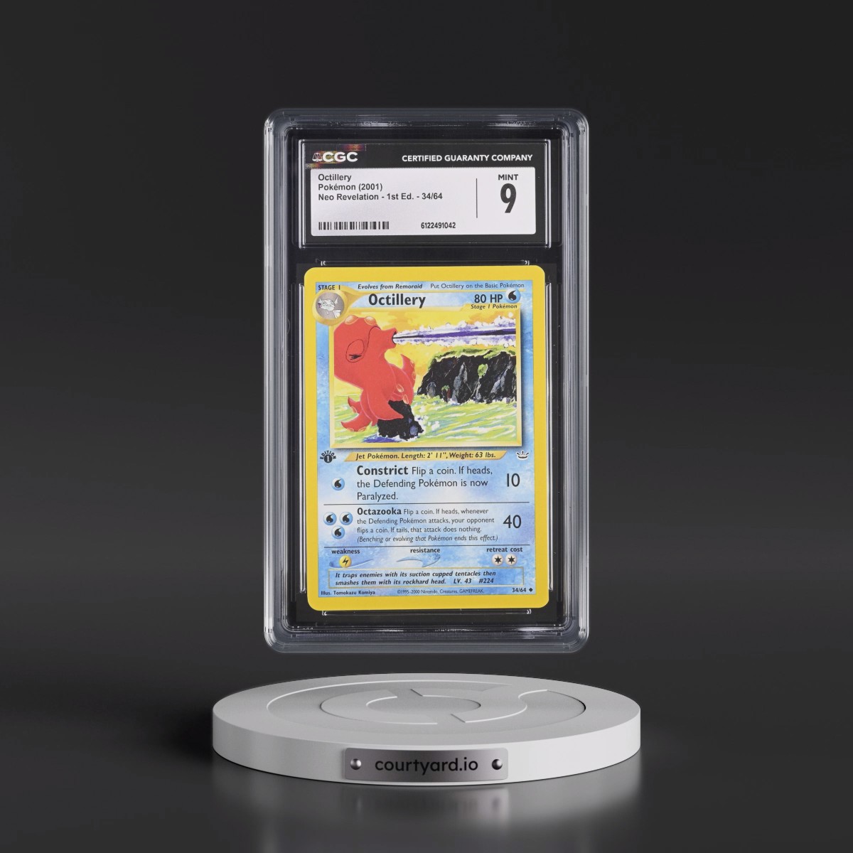 2001 Neo Revelation #34/64 Octillery - 1st Edition (CGC 9 MINT)