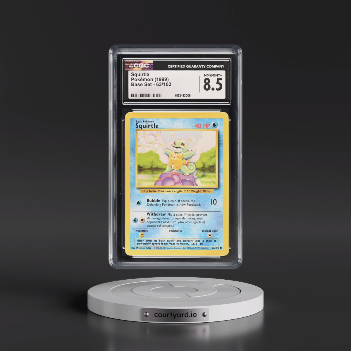 1999 Base Set #63/102 Squirtle (CGC 8.5 NM-MT+)