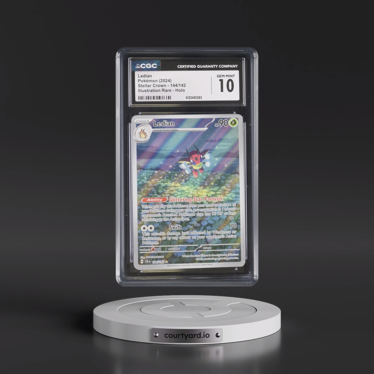 2024 Stellar Crown - SCR EN #144/142 Ledian - Illustration Rare Holo (CGC 10 GEM MINT)