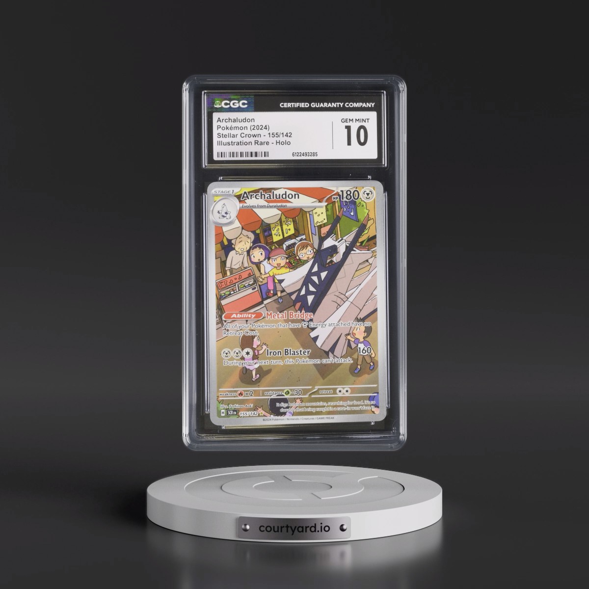 2024 Stellar Crown - SCR EN #155/142 Archaludon - Illustration Rare Holo (CGC 10 GEM MINT)