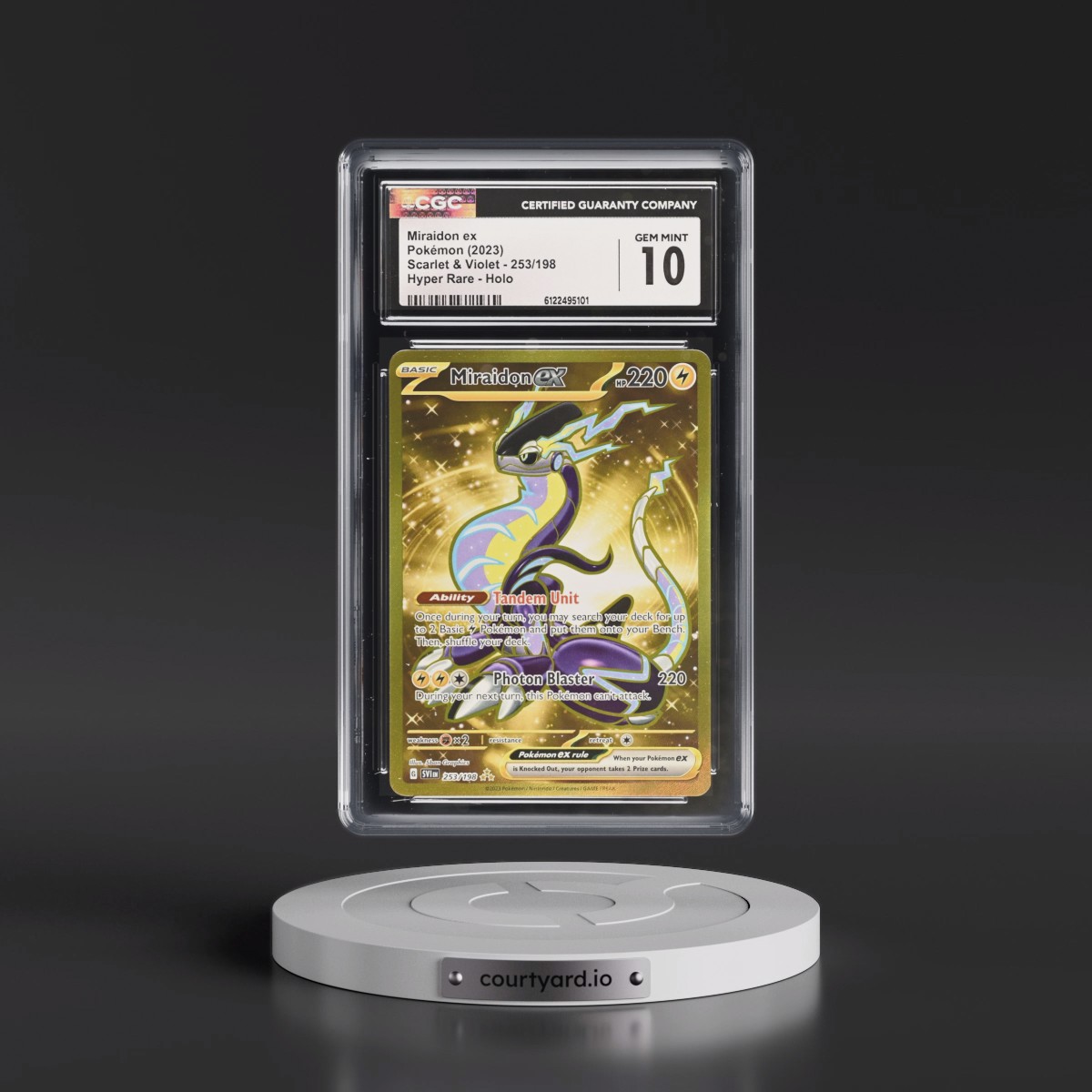 2023 Scarlet & Violet #253/198 Miraidon ex - Hyper Rare Holo (CGC 10 GEM MINT)
