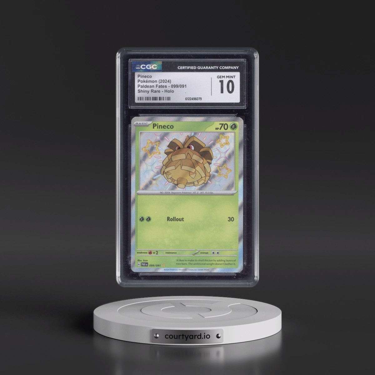 2024 Paldean Fates - PAF EN #099/091 Pineco - Shiny Rare Holo (CGC 10 GEM MINT)
