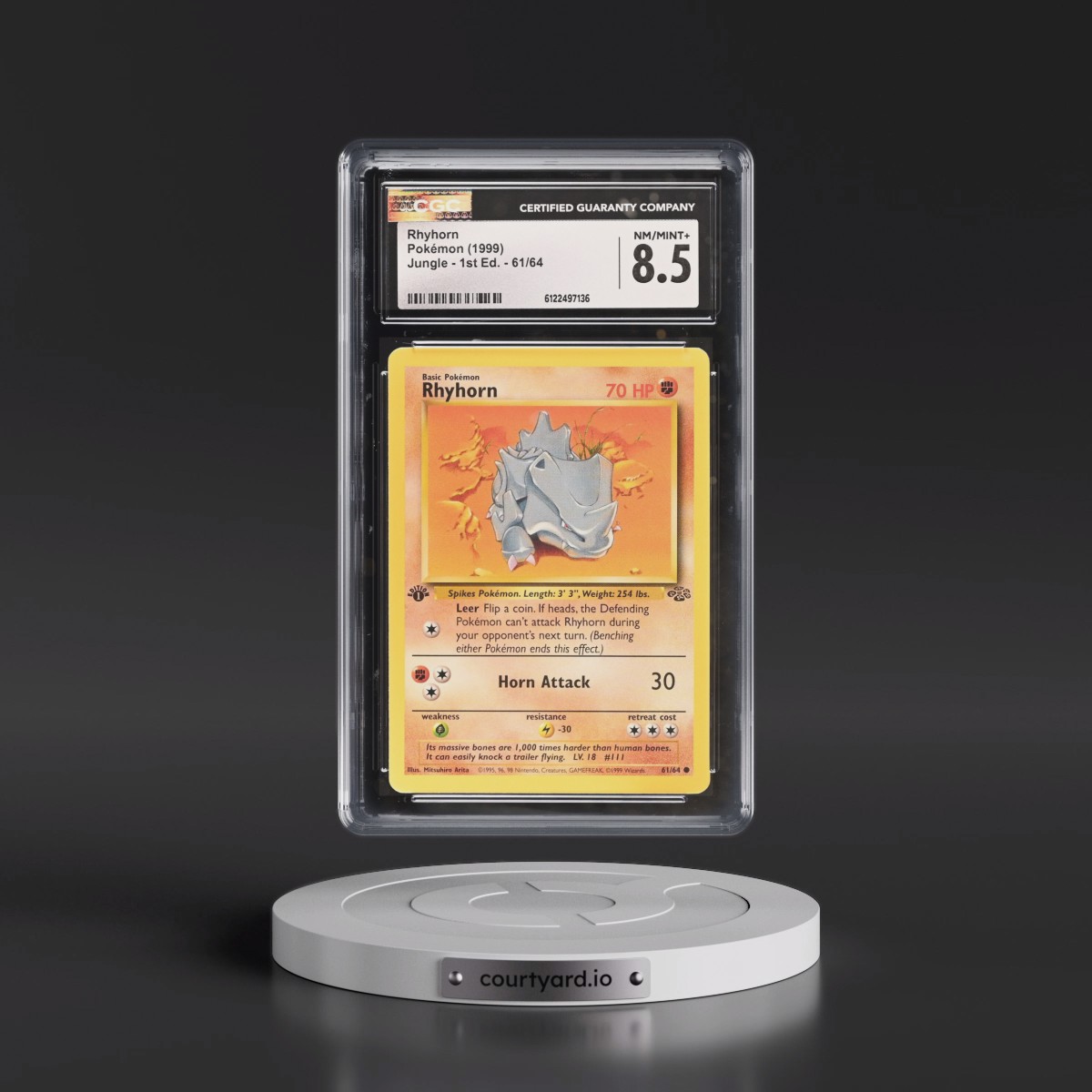 1999 Jungle #61/64 Rhyhorn - 1st Edition 1st Edition (CGC 8.5 NM-MT+)