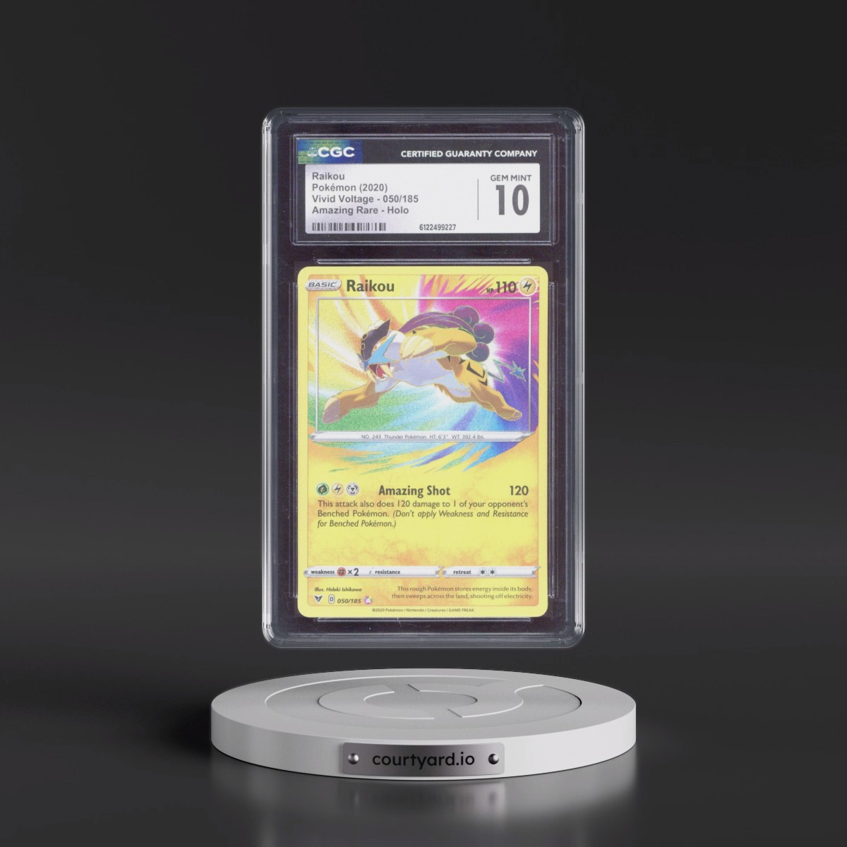2020 Vivid Voltage #050/185 Raikou - Amazing Rare Holo (CGC 10 GEM MINT)