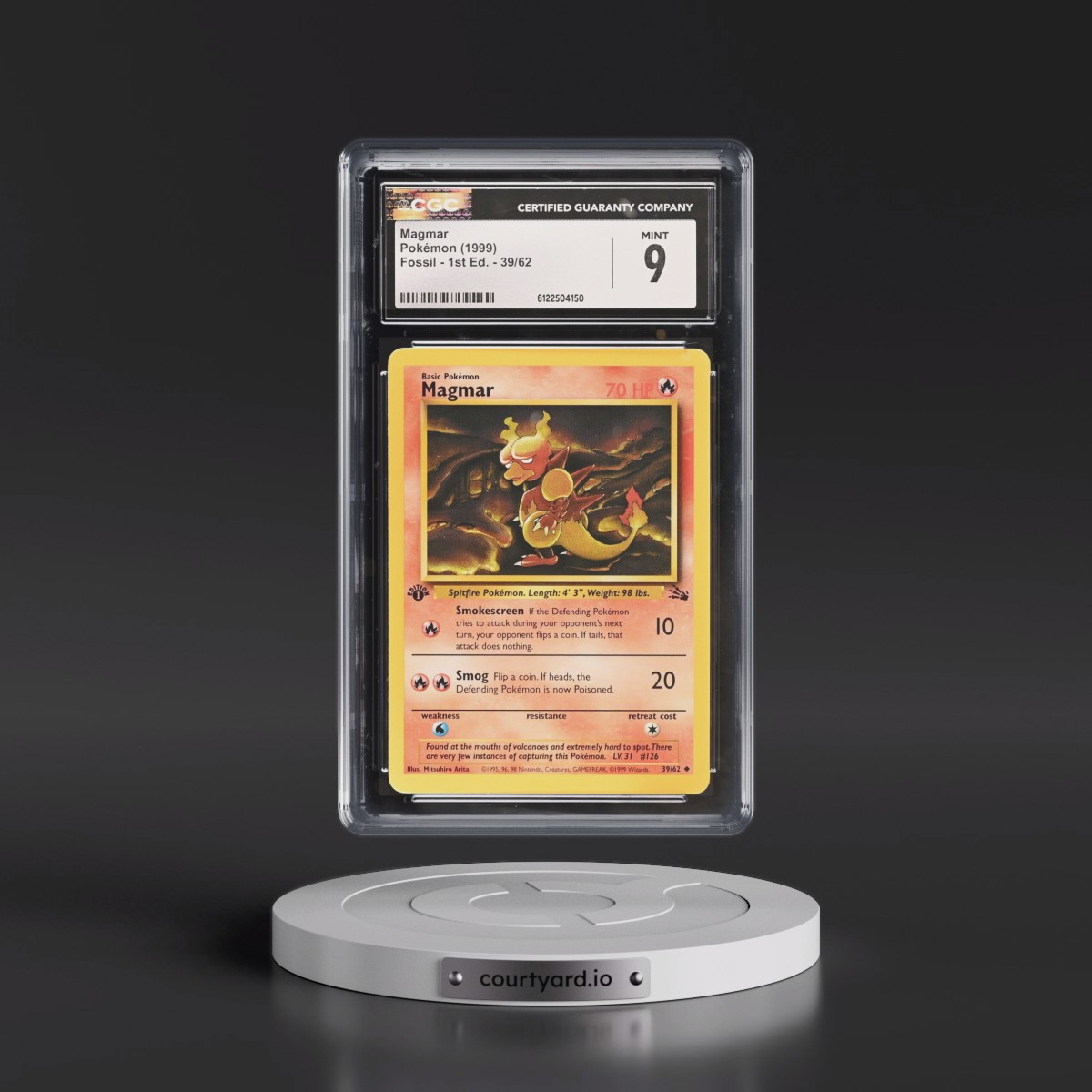 1999 Fossil #39/62 Magmar - 1st Edition 1st Edition (CGC 9 MINT)