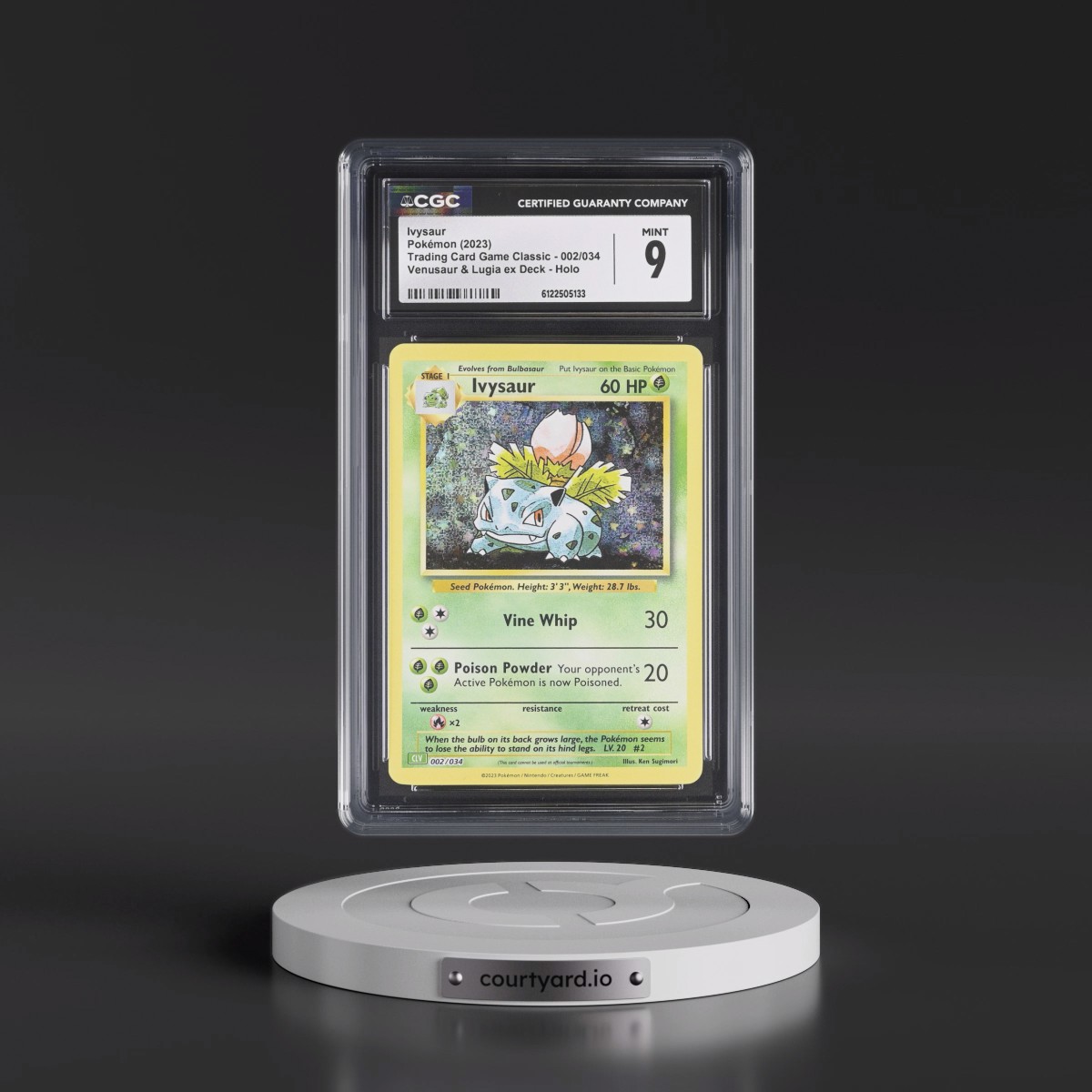 2023 Trading Card Game Classic - CLV, CLC, CLB #002/034 Ivysaur - Venusaur & Lugia ex Deck - CLV Holo (CGC 9 MINT)