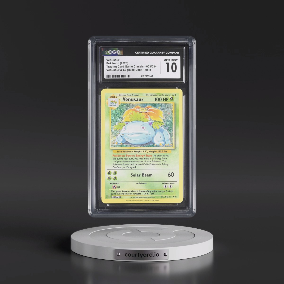 2023 Trading Card Game Classic - CLV, CLC, CLB #003/034 Venusaur - Venusaur & Lugia ex Deck - CLV Holo (CGC 10 GEM MINT)