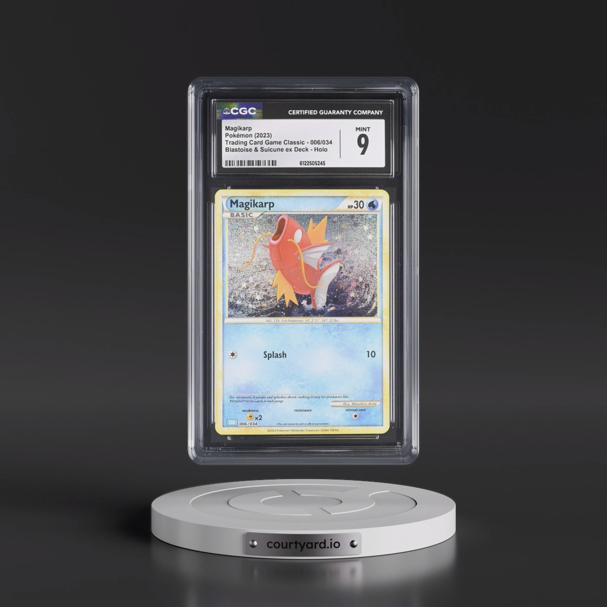 2023 Trading Card Game Classic - CLV, CLC, CLB #006/034 Magikarp - Blastoise & Suicune ex Deck - CLB Holo (CGC 9 MINT)