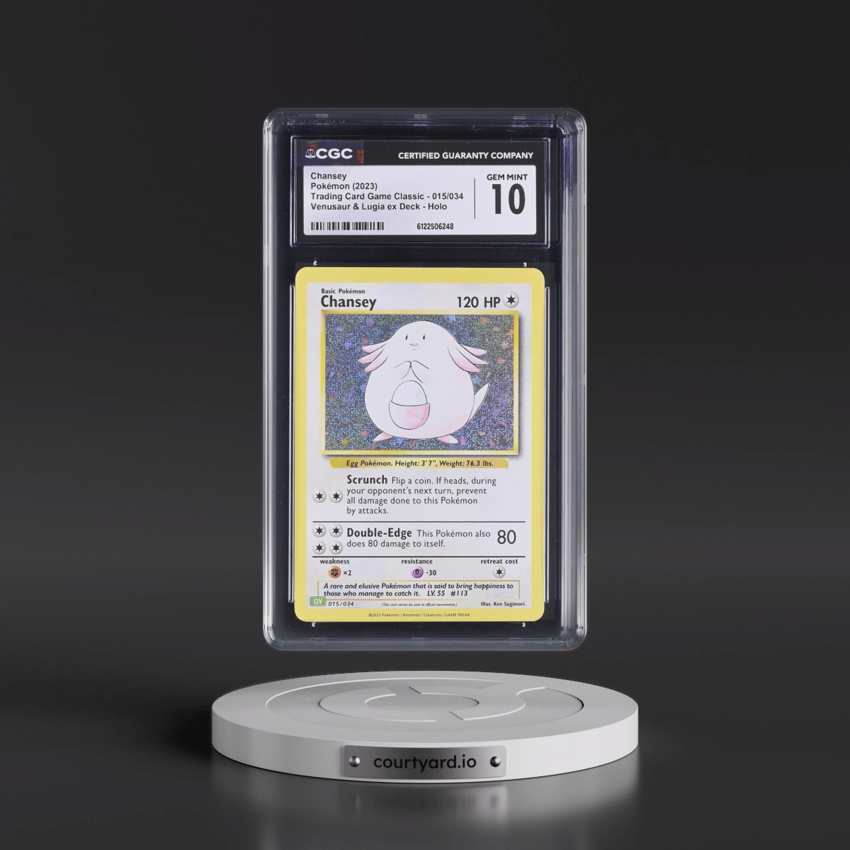 2023 Trading Card Game Classic - CLV, CLC, CLB #015/034 Chansey - Venusaur & Lugia ex Deck - CLV Holo (CGC 10 GEM MINT)