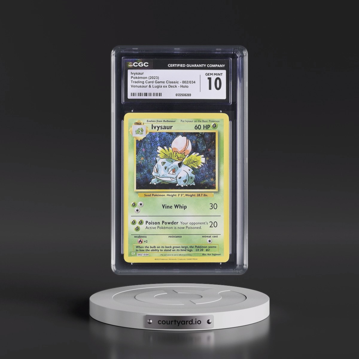 2023 Trading Card Game Classic - CLV, CLC, CLB #002/034 Ivysaur - Venusaur & Lugia ex Deck - CLV Holo (CGC 10 GEM MINT)