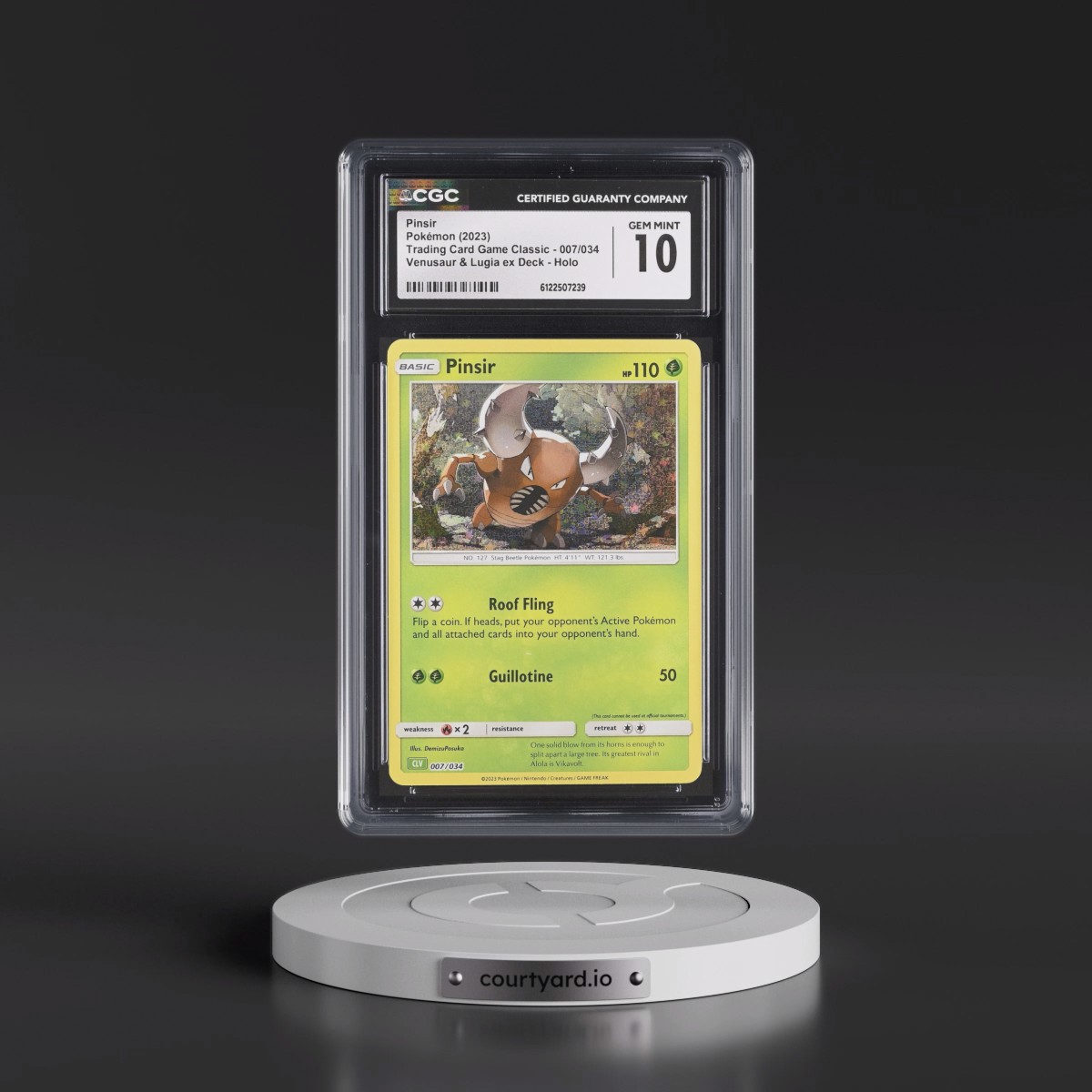 2023 Trading Card Game Classic - CLV, CLC, CLB #007/034 Pinsir - Venusaur & Lugia ex Deck - CLV Holo (CGC 10 GEM MINT)