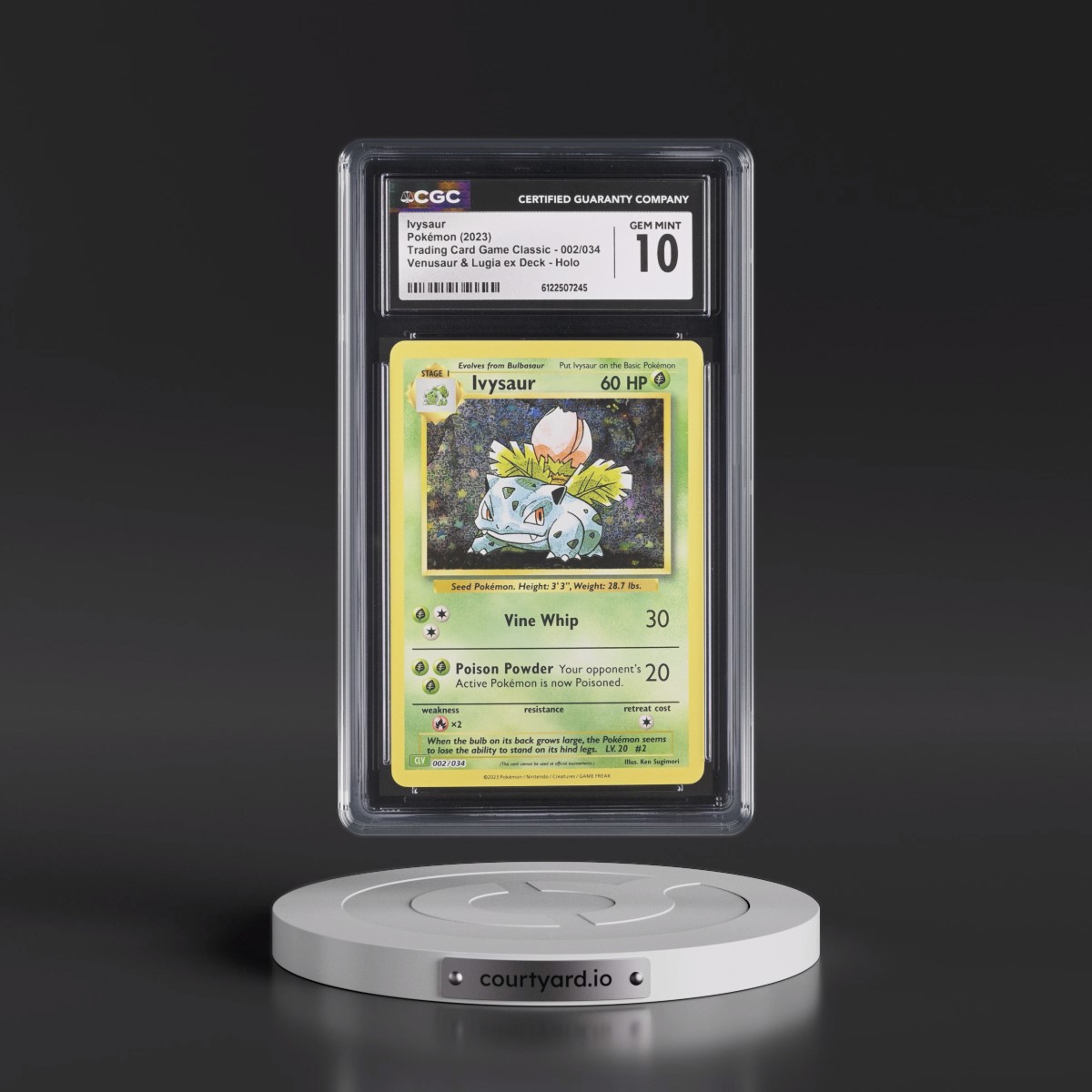 2023 Trading Card Game Classic - CLV, CLC, CLB #002/034 Ivysaur - Venusaur & Lugia ex Deck - CLV Holo (CGC 10 GEM MINT)