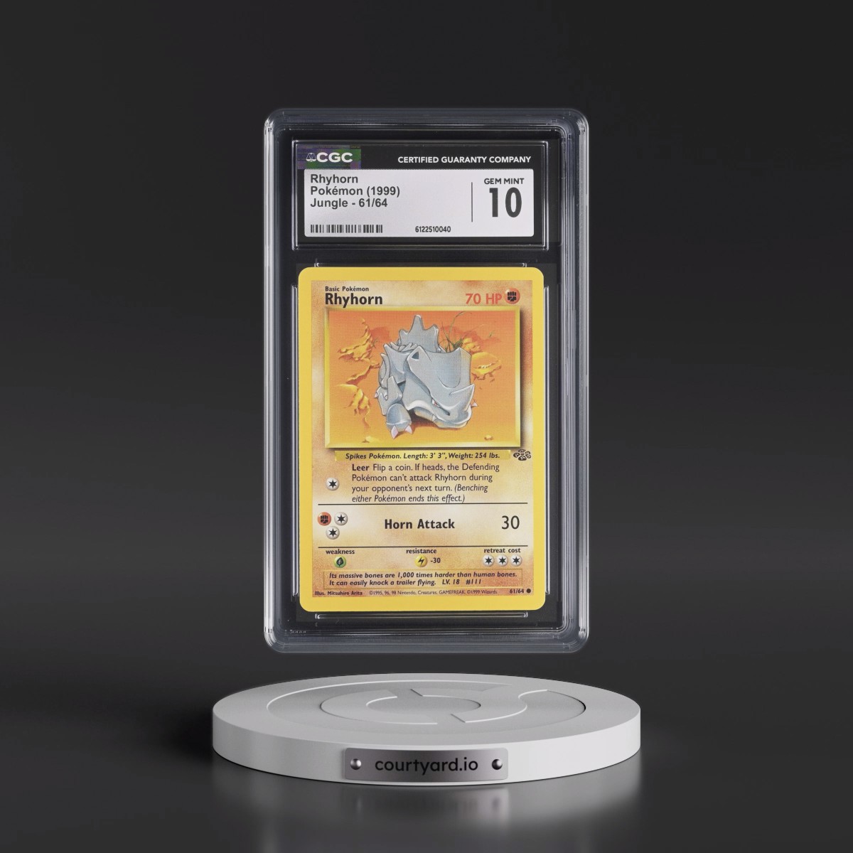 1999 Jungle #61/64 Rhyhorn (CGC 10 GEM MINT)