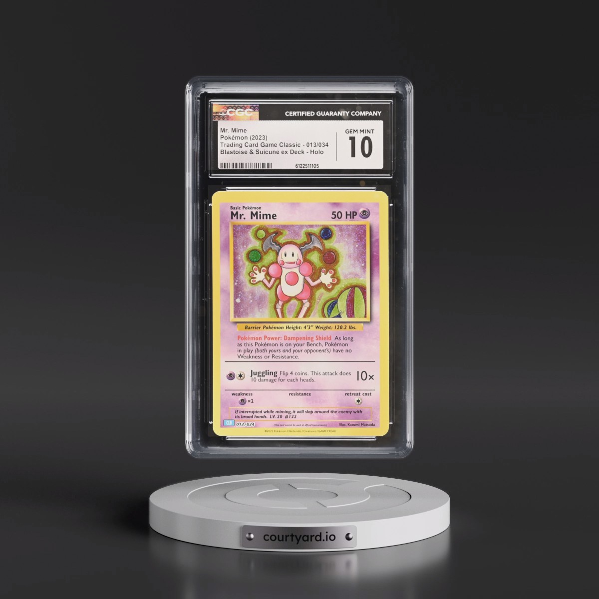 2023 Trading Card Game Classic - CLV, CLC, CLB #013/034 Mr. Mime - Blastoise & Suicune ex Deck - CLB Holo (CGC 10 GEM MINT)