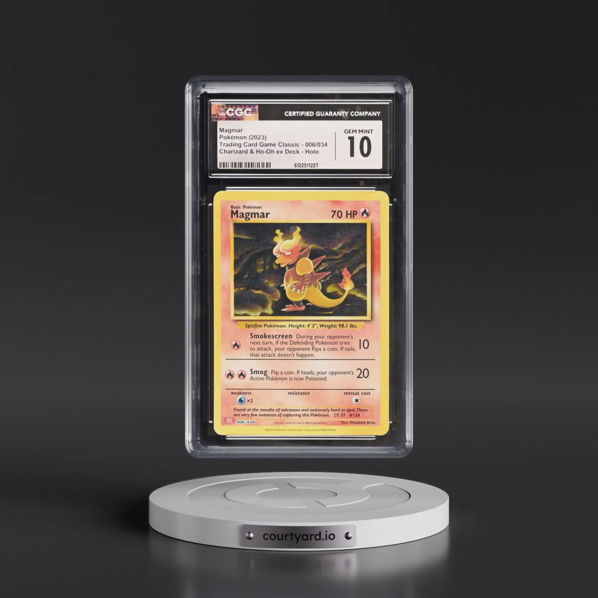 2023 Trading Card Game Classic - CLV, CLC, CLB #006/034 Magmar - Charizard & Ho-Oh ex Deck - CLC Holo (CGC 10 GEM MINT)