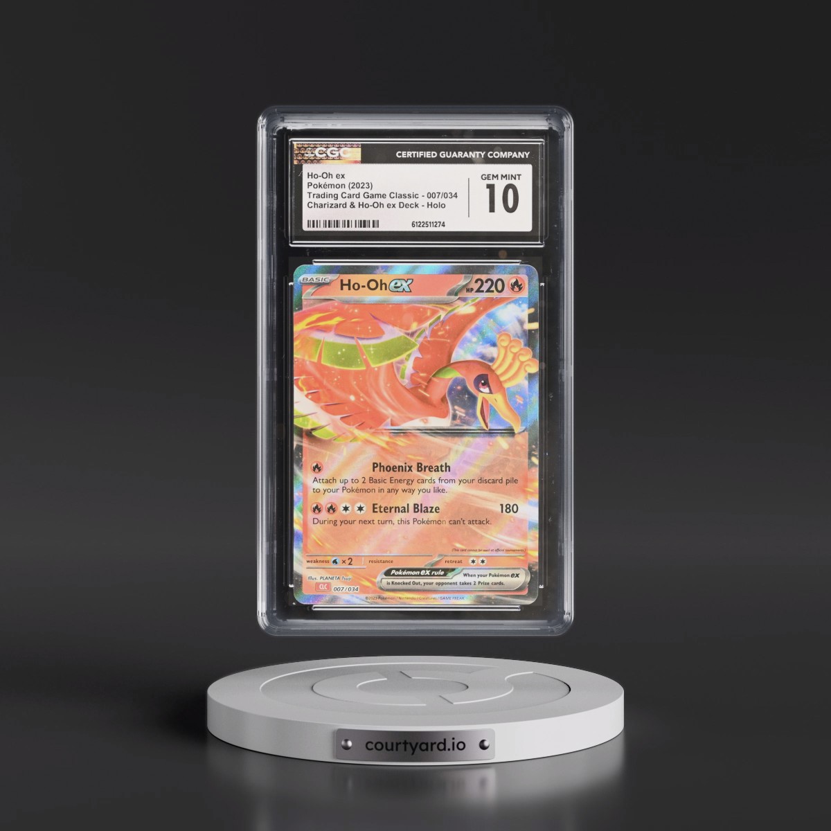 2023 Trading Card Game Classic - CLV, CLC, CLB #007/034 Ho-Oh ex - Charizard & Ho-Oh ex Deck - CLC Holo (CGC 10 GEM MINT)