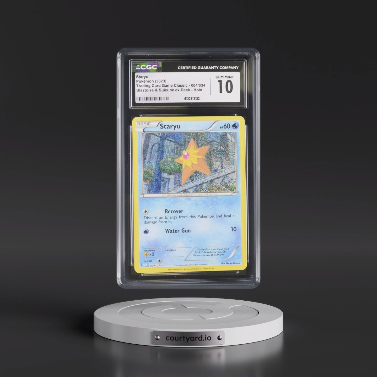 2023 Trading Card Game Classic - CLV, CLC, CLB #004/034 Staryu - Blastoise & Suicune ex Deck - CLB Holo (CGC 10 GEM MINT)