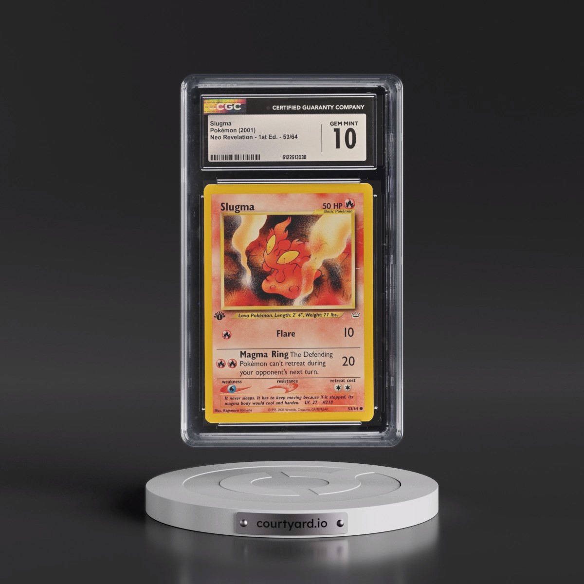 2001 Neo Revelation #53/64 Slugma - 1st Edition (CGC 10 GEM MINT)